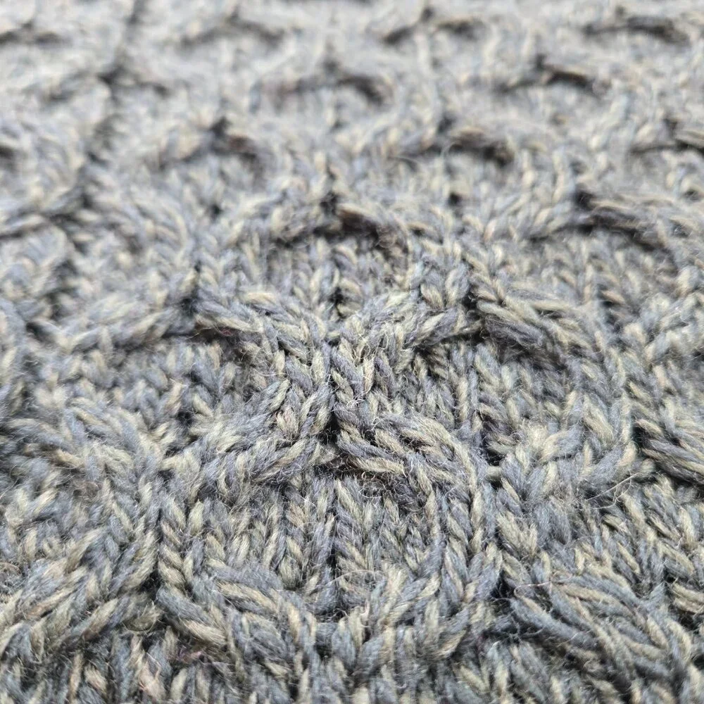 Aran Crafts 100% Merino Wool Green Mottled Heather Scarf Cable - Picture 7 of 8